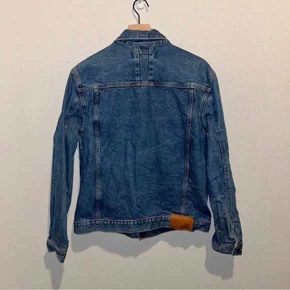 Calvin Klein Men’s Denim Jean Jacket Size Large Mid Blue Pre-Owned Great Vintage - Picture 2 of 4